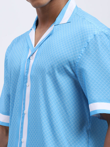 Blue Cloud Pattern Resort Shirt
