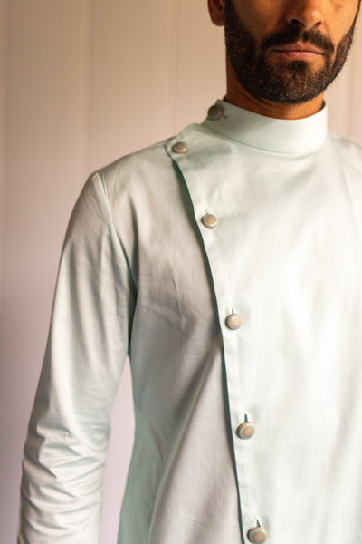 ASYMMETRIC MINT GREEN KURTA