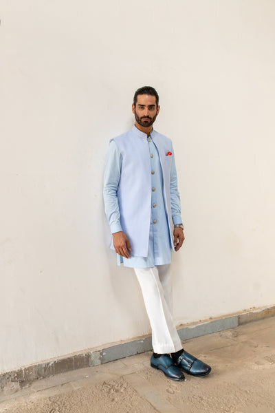 SERENE BLUE NEHRU JACKET