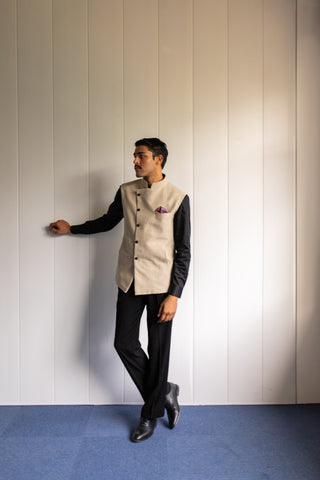 BEIGE BLISS NEHRU JACKET