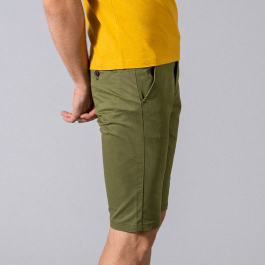 Juniper Forest Green Cotton Lycra Stretch Shorts – Minizmo